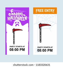 Happy Halloween invitation design with axe vector