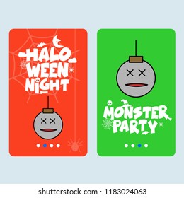 Happy Halloween invitation design with ball vector