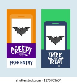 Happy Halloween invitation design with bats vector