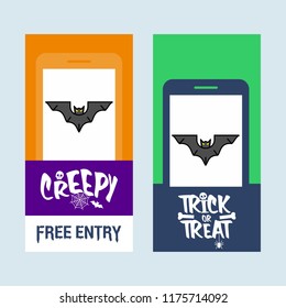 Happy Halloween invitation design with bats vector