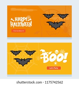 Happy Halloween invitation design with bats vector