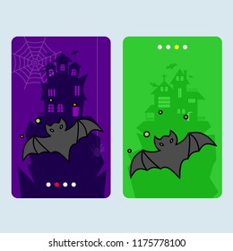 Happy Halloween invitation design with bats vector