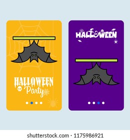 Happy Halloween invitation design with bats vector