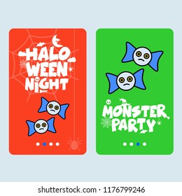 Happy Halloween invitation design with bats vector