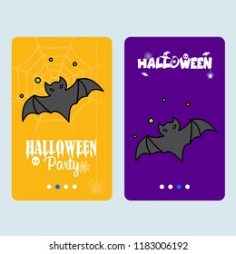 Happy Halloween invitation design with bats vector