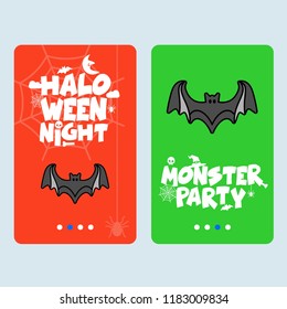 Happy Halloween invitation design with bats vector