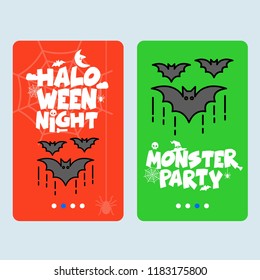 Happy Halloween invitation design with bats vector