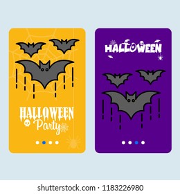 Happy Halloween invitation design with bats vector