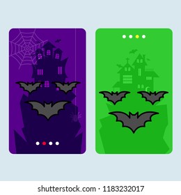Happy Halloween invitation design with bats vector