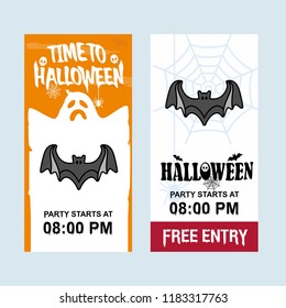 Happy Halloween invitation design with bats vector