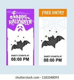 Happy Halloween invitation design with bats vector