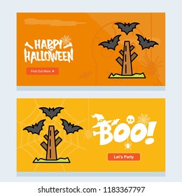 Happy Halloween invitation design with bats vector