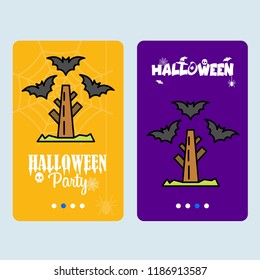 Happy Halloween invitation design with bats vector