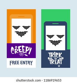 Happy Halloween invitation design with bats vector