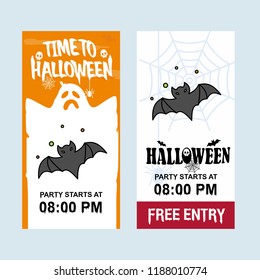 Happy Halloween invitation design with bats vector