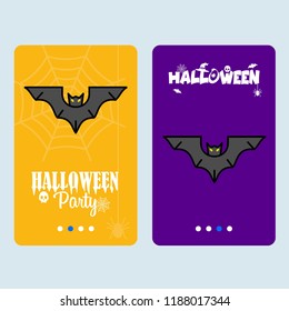 Happy Halloween invitation design with bats vector