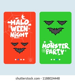 Happy Halloween invitation design with bats vector