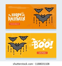 Happy Halloween invitation design with bats vector