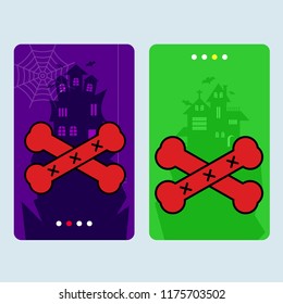 Happy Halloween invitation design with bones vector