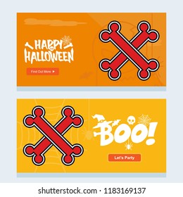 Happy Halloween invitation design with bones vector