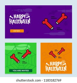 Happy Halloween invitation design with bones vector