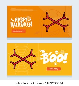 Happy Halloween invitation design with bones vector