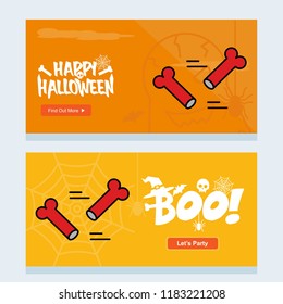Happy Halloween invitation design with bones vector