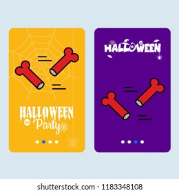 Happy Halloween invitation design with bones vector
