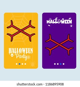 Happy Halloween invitation design with bones vector