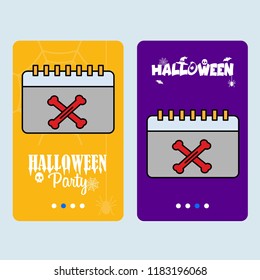 Happy Halloween invitation design with calender vector