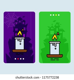 Happy Halloween invitation design with candle vector