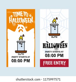 Happy Halloween invitation design with candle vector