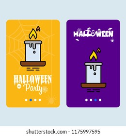 Happy Halloween invitation design with candle vector