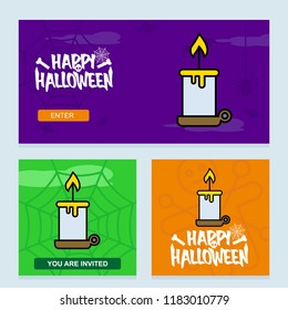 Happy Halloween invitation design with candle vector