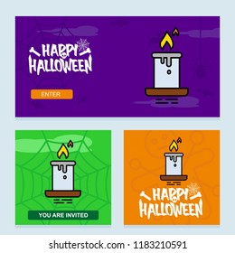 Happy Halloween invitation design with candle vector
