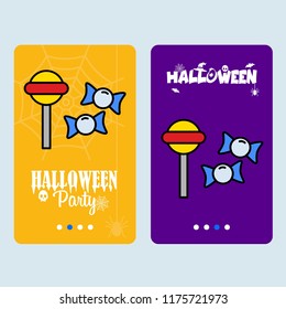 Happy Halloween invitation design with candy vector