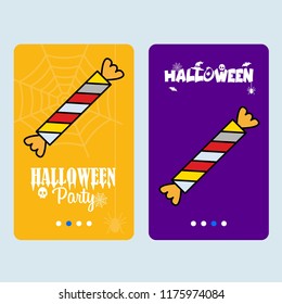 Happy Halloween invitation design with candy vector