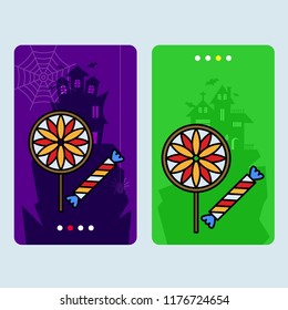 Happy Halloween invitation design with candy vector