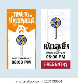 Happy Halloween invitation design with candy vector