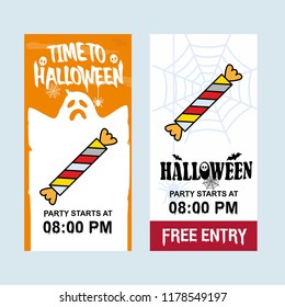 Happy Halloween invitation design with candy vector