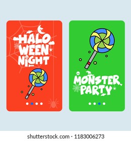Happy Halloween invitation design with candy vector