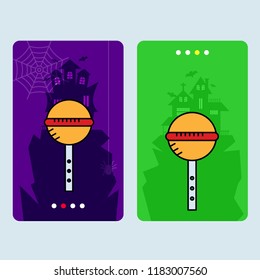 Happy Halloween invitation design with candy vector