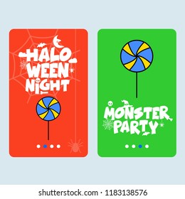 Happy Halloween invitation design with candy vector