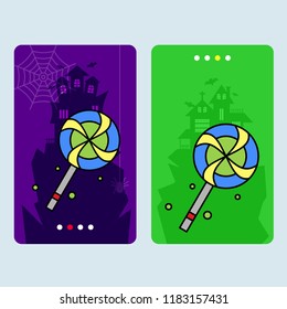 Happy Halloween invitation design with candy vector