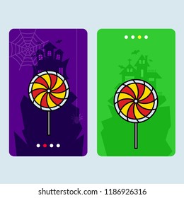 Happy Halloween invitation design with candy vector