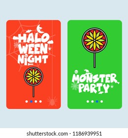 Happy Halloween invitation design with candy vector