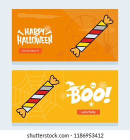 Happy Halloween invitation design with candy vector