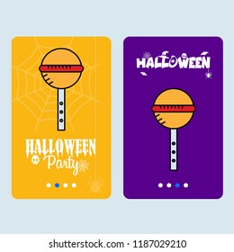 Happy Halloween invitation design with candy vector