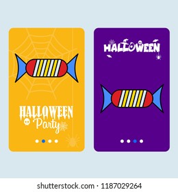 Happy Halloween invitation design with candy vector