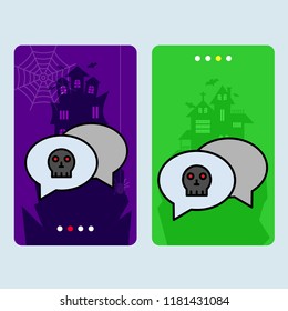 Happy Halloween invitation design with chat vector